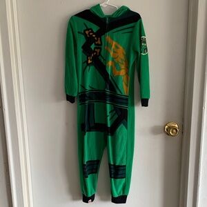 NINJAGO LEGO Lloyd Green long sleeve Hooded unionsuit jumpsuit sleeper pajamas